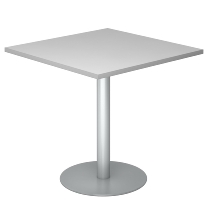 Besprechungstisch STF88 Gestell Silber Tischplatte viereckig 80x80cm Grau/Silber