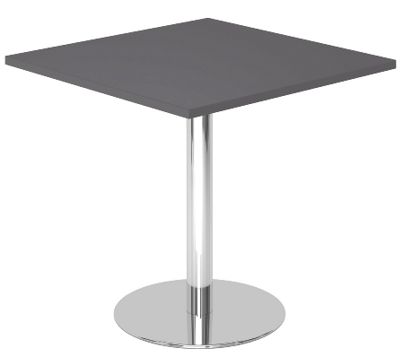 Hammerbacher Besprechungstisch STF88 Chromsäule Höhe 74,5cm Tischplatte quadratisch 80x80cm Ahorn/Chrom