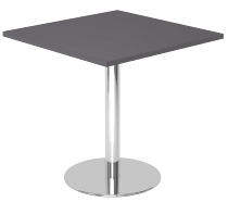 Hammerbacher Besprechungstisch STF88 Chromsäule Höhe 74,5cm Tischplatte quadratisch 80x80cm Ahorn/Chrom