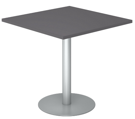 Hammerbacher Besprechungstisch STF88 Chromsäule Höhe 74,5cm Tischplatte quadratisch 80x80cm Ahorn/Chrom