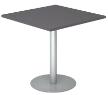 Hammerbacher Besprechungstisch STF88 Chromsäule Höhe 74,5cm Tischplatte quadratisch 80x80cm Ahorn/Chrom