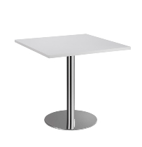 Besprechungstisch STF88 mit Chromsäule Tischplatte viereckig 80x80cm Weiß/Chrom