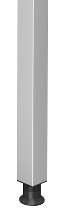 Hammerbacher STFQ/S zusätzl. Stützfuß aus Quadratrohr 6x6cm höhenverstellbar 68-82,5cm Silber