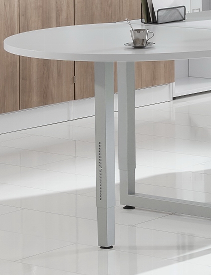 Hammerbacher Stützfuß STFR/S mit Anschraubplatte höhenverstellbar 68-82,5cm Silber