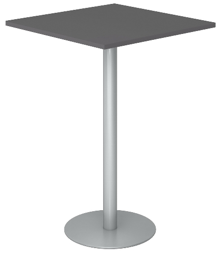 Hammerbacher Stehtisch STH88 Gestell Silber Höhe 111,6cm Tischplatte quadratisch 80x80cm Buche/Silber