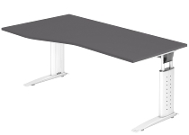 Hammerbacher Schreibtisch Serie US12/W C-Fuß Arbeitshöhe 68-86 cm (BxT) 120x80cm Nussbaum/Weiß