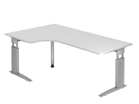 Hammerbacher Schreibtisch Serie US16/W C-Fuß Arbeitshöhe 68-86 cm (BxT) 160x80cm Buche/Weiß