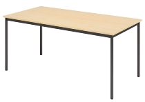 Hammerbacher Besprechungstisch VS16/D Vierkantfuß Schwarz (BxTxH) 120x80x72cm Ahorn