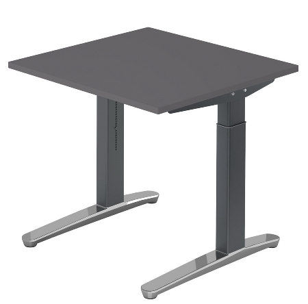 Hammerbacher XB08 Schreibtisch C-Fuß (BxT) 80x80cm Graphit/Silber