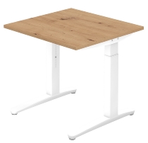 Hammerbacher XB08 Schreibtisch C-Fuß (BxT) 80x80cm Grau/WeißPo