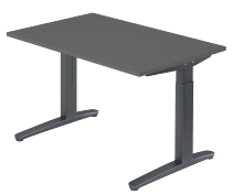 Hammerbacher XB08 Schreibtisch C-Fuß (BxT) 80x80cm Grau/WeißPo