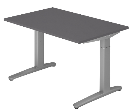 Hammerbacher XB08 Schreibtisch C-Fuß (BxT) 80x80cm Graphit/Silber