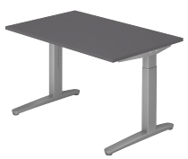 Hammerbacher XB19 Schreibtisch C-Fuß (BxT) 180x80cm Nussbaum/WeißPo