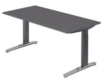 Hammerbacher XB19 Schreibtisch C-Fuß (BxT) 180x80cm Nussbaum/WeißPo