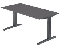 Hammerbacher XB08 Schreibtisch C-Fuß (BxT) 80x80cm Graphit/Silber