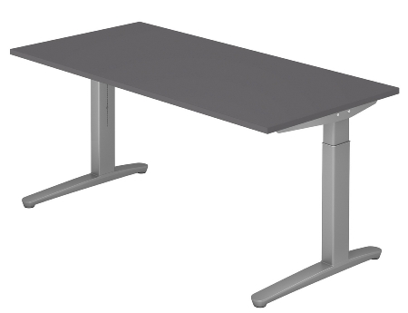 Hammerbacher XB08 Schreibtisch C-Fuß (BxT) 80x80cm Grau/WeißPo