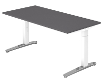 Hammerbacher XB19 Schreibtisch C-Fuß (BxT) 180x80cm Nussbaum/WeißPo