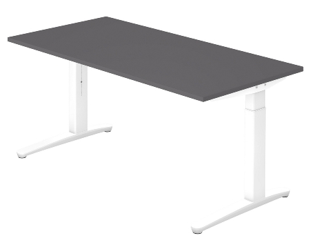 Hammerbacher XB08 Schreibtisch C-Fuß (BxT) 80x80cm Grau/WeißPo