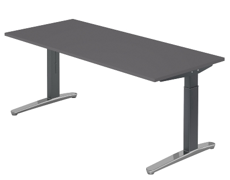 Hammerbacher XB19 Schreibtisch C-Fuß (BxT) 180x80cm Nussbaum/WeißPo