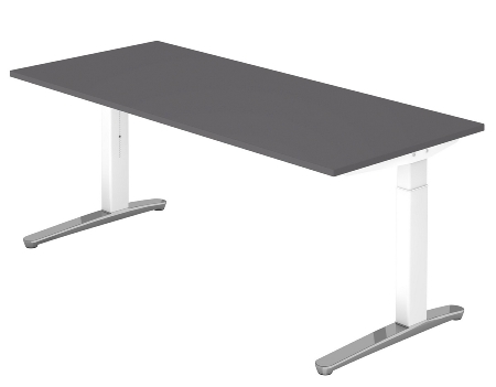 Hammerbacher XB19 Schreibtisch C-Fuß (BxT) 180x80cm Nussbaum/WeißPo