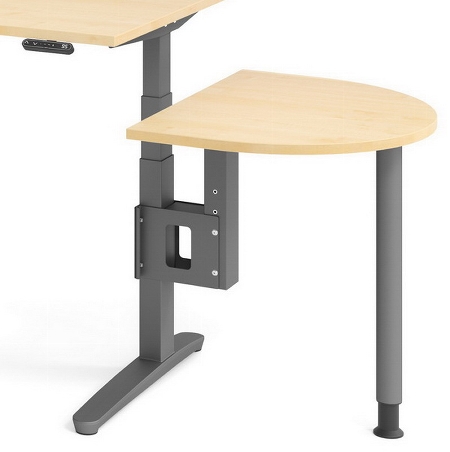 Hammerbacher Anbautisch XBA60 60x80cm mit Stellfuss+Konsole Ahorn/Graphit