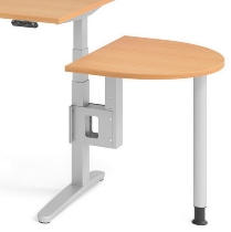 Hammerbacher Anbautisch XBA60 60x80cm mit Stellfuss+Konsole Ahorn/Silber
