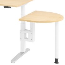 Hammerbacher Anbautisch XBA60 60x80cm mit Stellfuss+Konsole Ahorn/Weiß