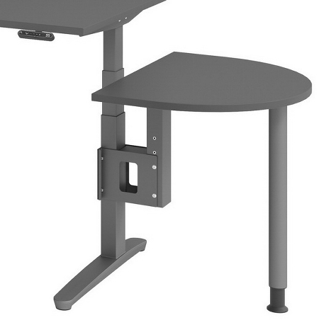 Hammerbacher Anbautisch XBA60 60x80cm mit Stellfuss+Konsole Graphit/Graphit