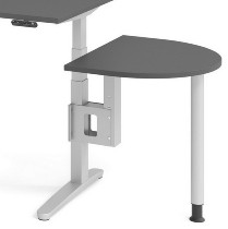 Hammerbacher Anbautisch XBA60 60x80cm mit Stellfuss+Konsole Graphit/Silber