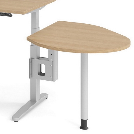Hammerbacher Anbautisch XBA81 mit Stützfuß+Konsole 80x103cm Buche/Silber