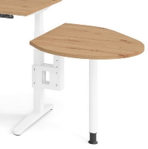 Hammerbacher Anbautisch XBA81 mit Stützfuß+Konsole 80x103cm Buche/Weiß