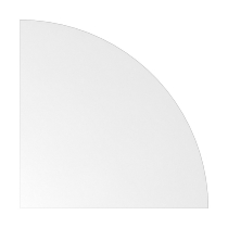 Verkettungswinkel 90° gerundet XBE91 mit Konsole 80x80cm Weiß/Graphit