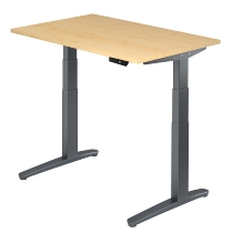 Sitz-Steh-Schreibtisch XBHM12 elektrisch (BxT) 120x80cm Ahorn/Graphit