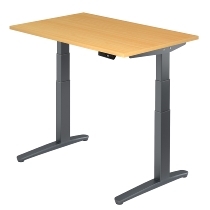 Sitz-Steh-Schreibtisch XBHM12 elektrisch (BxT) 120x80cm Buche/Graphit