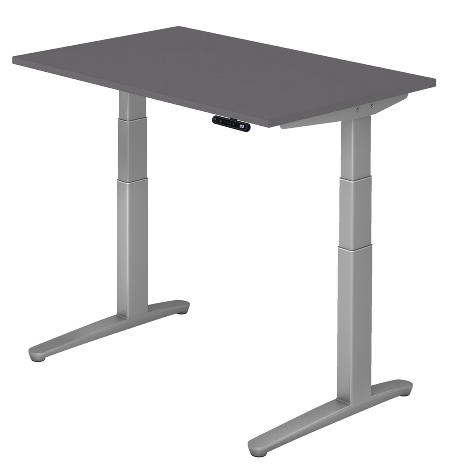 Hammerbacher Schreibtisch XBHM19 elektr. höhenverstellbar 65-130cm (BxT) 180x80cm Grau/Graphit