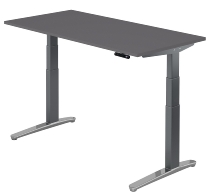 Hammerbacher Schreibtisch XBHM19 elektr. höhenverstellbar 65-130cm (BxT) 180x80cm Grau/Graphit