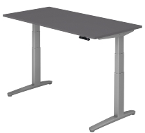Hammerbacher Schreibtisch XBHM19 elektr. höhenverstellbar 65-130cm (BxT) 180x80cm Grau/Graphit