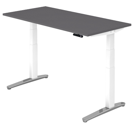 Hammerbacher Schreibtisch XBHM19 elektr. höhenverstellbar 65-130cm (BxT) 180x80cm Grau/Graphit