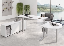 Hammerbacher Schreibtisch XBHM19 elektr. höhenverstellbar 65-130cm (BxT) 180x80cm Grau/Graphit