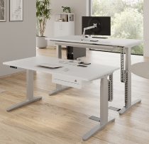 Hammerbacher Schreibtisch XBHM19 elektr. höhenverstellbar 65-130cm (BxT) 180x80cm Grau/Graphit
