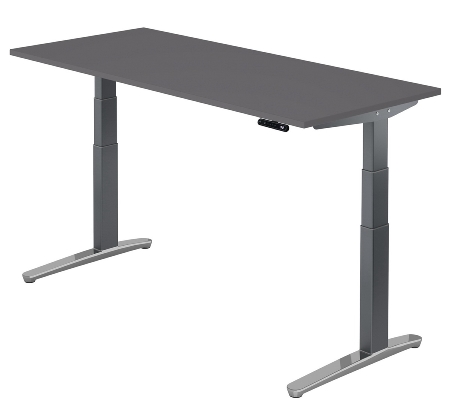 Hammerbacher Schreibtisch XBHM19 elektr. höhenverstellbar 65-130cm (BxT) 180x80cm Grau/Graphit
