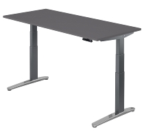 Hammerbacher Schreibtisch XBHM19 elektr. höhenverstellbar 65-130cm (BxT) 180x80cm Grau/Graphit