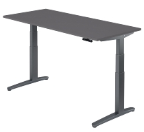 Hammerbacher Schreibtisch XBHM19 elektr. höhenverstellbar 65-130cm (BxT) 180x80cm Grau/Graphit