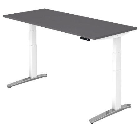 Hammerbacher Schreibtisch XBHM19 elektr. höhenverstellbar 65-130cm (BxT) 180x80cm Grau/Graphit