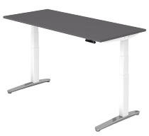 Hammerbacher Schreibtisch XBHM19 elektr. höhenverstellbar 65-130cm (BxT) 180x80cm Grau/Graphit