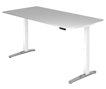 Sitz-Steh-Schreibtisch XBHM2E elektrisch (BxT) 200x100cm Grau/WeißPo