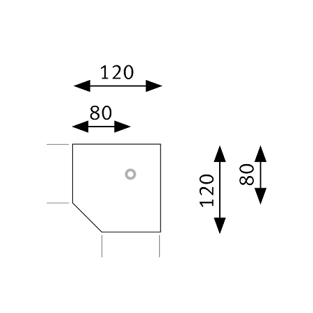 Trapezplatte XBT12 120x120cm mit Konsole+Stützfuss Asteiche/Graphit