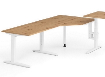 Trapezplatte XBT12 120x120cm mit Konsole+Stützfuss Asteiche/Graphit