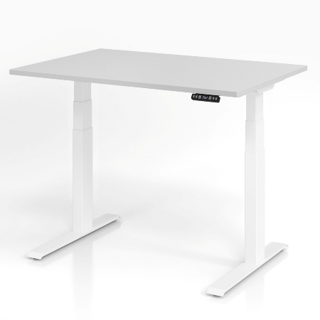 Sitz-/Steh-Schreibtisch XDKB12 elektr. höhenverstellbar (BxT) 120x80x64-129cm Weiß/Silber