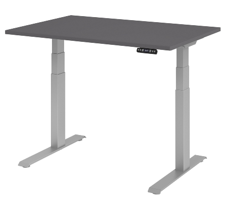 Sitz-/Steh-Schreibtisch XDKB16 elektr. höhenverstellbar (BxT) 160x80x64-129cm Nussbaum/Graphit